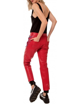 MARLOWE RED LEATHER PANTS