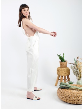 White jumpsuit with removable top