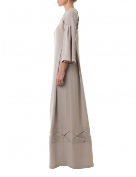 Long grey dress with traditional cutouts details