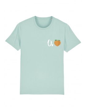 O. peach T-shirt - white writing