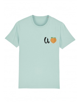 O. peach T-shirt - black writing