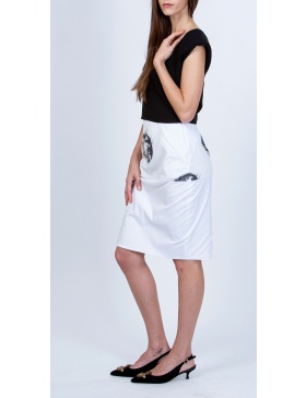 Poplin pencil skirt 