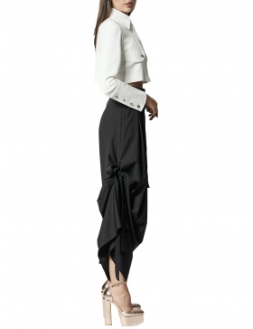 EYOS INFINITY | Wool Palazzo Trousers with Ribbons