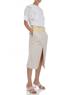 Midi skirt with slit #beige 
