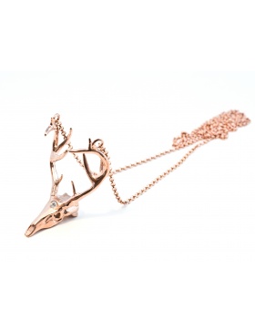 Deer necklace rose