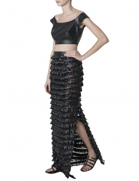 Long Fringe Skirt 