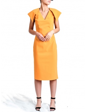 Mustard-Coral Susur Dress