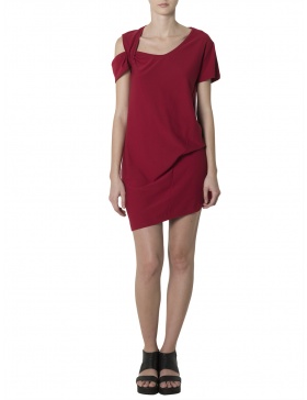 Asymmetric Red Mini Dress 