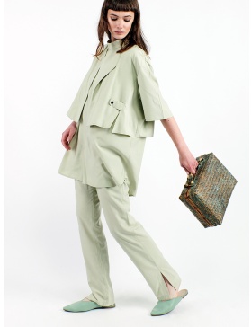 Pastel green trousers 