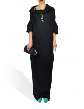 Princely Maxi Length Hoodie in Raven