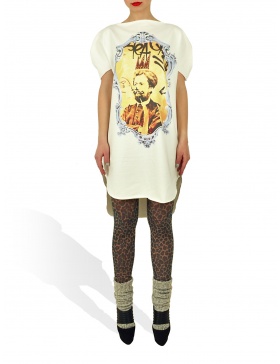 Long Princely T-Shirt Le Roi Rasta in Milk