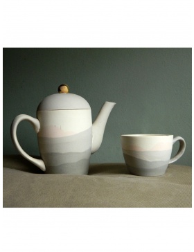 Grey Pastel teapot and tea cups set