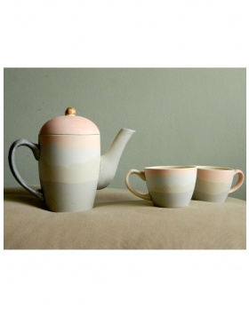 Pastel pastel teapot and tea cups set