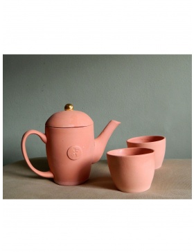 Pink ballerina teapot and tea cups set