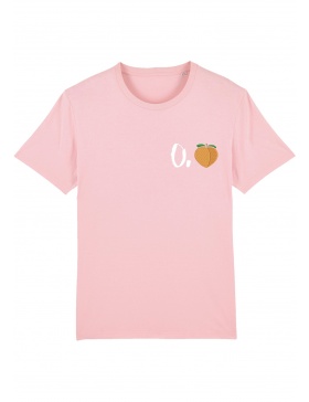 O. peach T-shirt - white writing