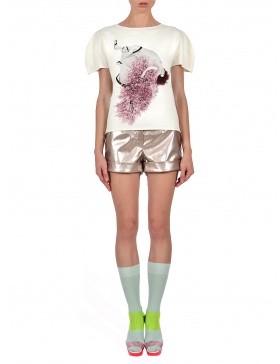 Princely Royaly Cherry Blossom Girl T-shirt in Milk -