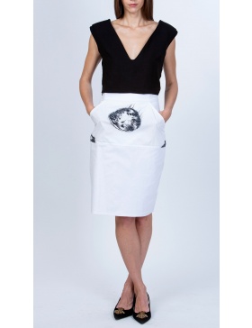 Poplin pencil skirt 