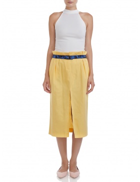 Midi skirt with slit #yellow 