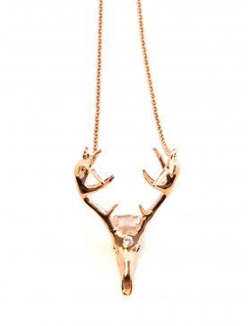 Deer necklace rose